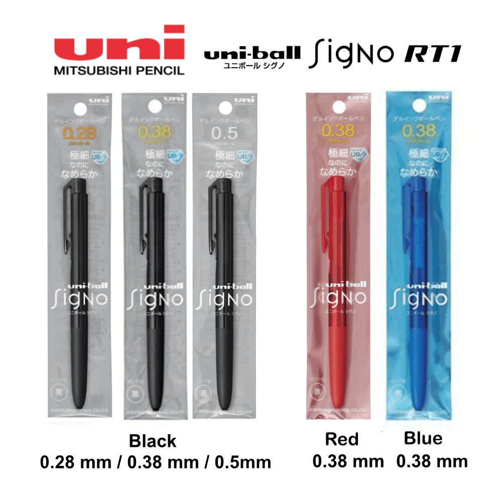 Hakubundo Pens Blue 0.38mm MITSUBISHI UNI BALL SIGNO RT1 (HANGING PACKAGE)