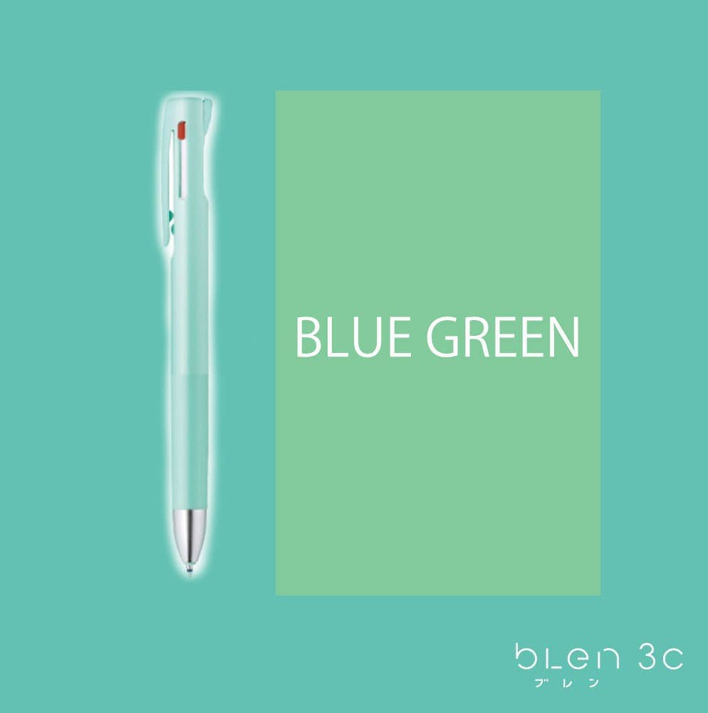 Hakubundo Pens BLUE GREEN / 0.7mm Zebra bLen 3C - 3 Colors Ballpoint Pen