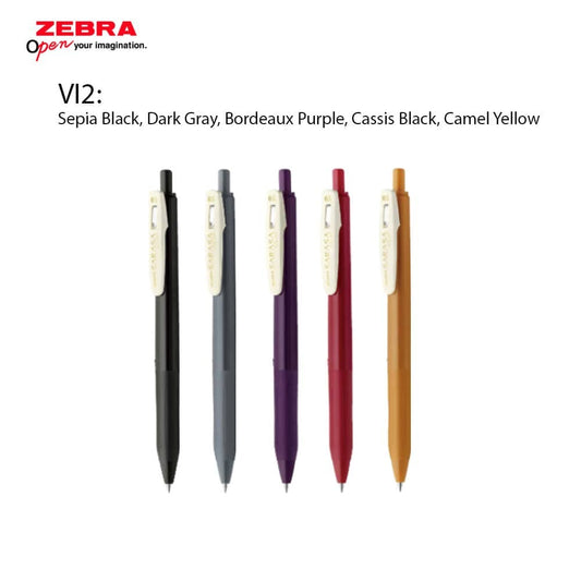 Hakubundo VI2 【Japanese Stationery】ZEBRA GEL PEN SARASA VINTAGE COLOR SET