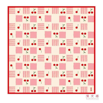 HAMAMONYO gift wrapping Cherry Checkerboard Bento Furoshiki Cloths 19"