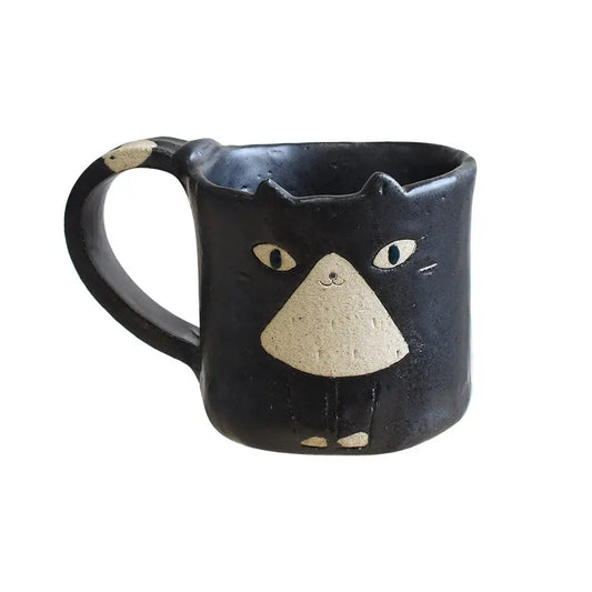 IPPINSHA CO.,LTD Handmade black cat mug Handmade Black Cat Mug