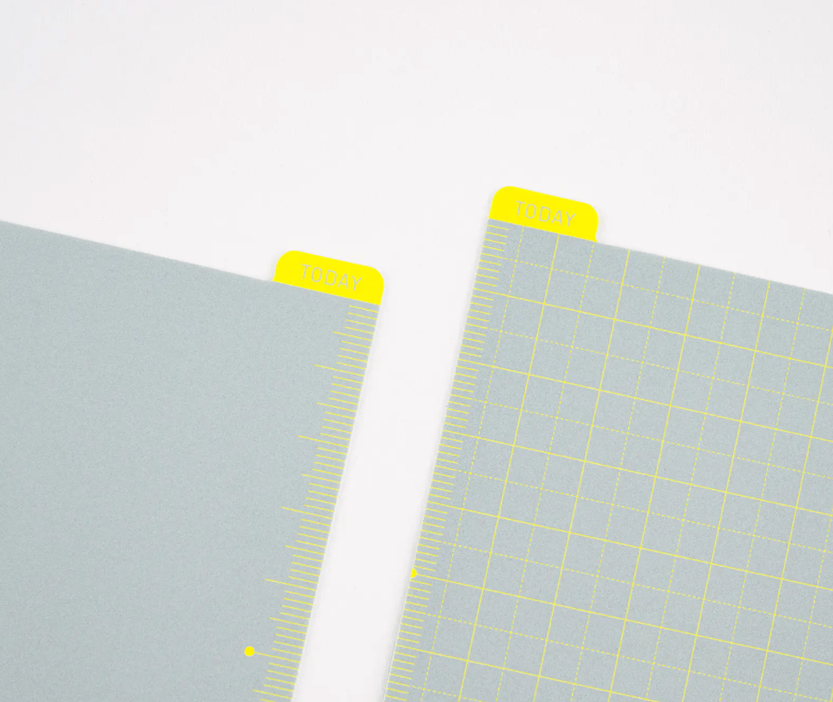 Hightide USA book accessories PREORDER - Hobonichi Techo Accessories - Hobonichi Pencil Board for A6 Size - Ice Gray x Yellow