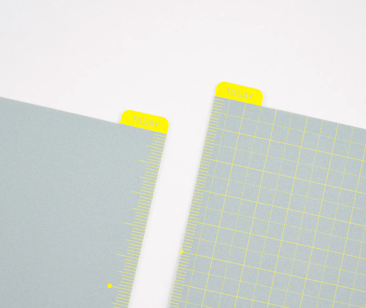 Hightide USA book accessories PREORDER - Hobonichi Techo Accessories - Hobonichi Pencil Board for A6 Size - Ice Gray x Yellow