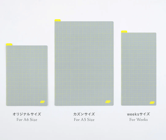 Hightide USA book accessories PREORDER - Hobonichi Techo Accessories - Hobonichi Pencil Board for A6 Size - Ice Gray x Yellow