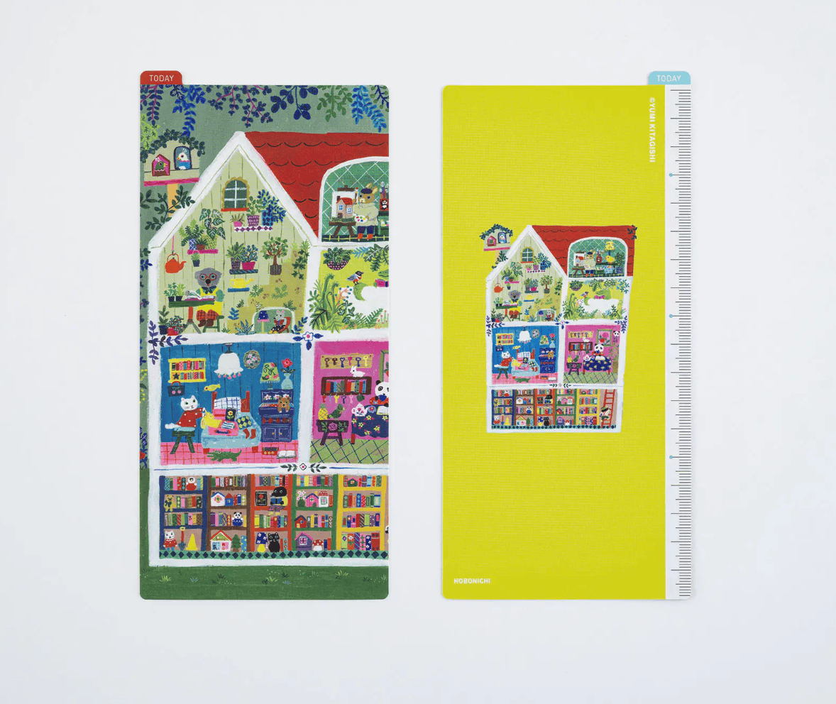 Hightide USA book accessories PREORDER - Hobonichi Techo Accessories - Yumi Kitagishi: Hobonichi Pencil Board for Weeks - Animal Condo