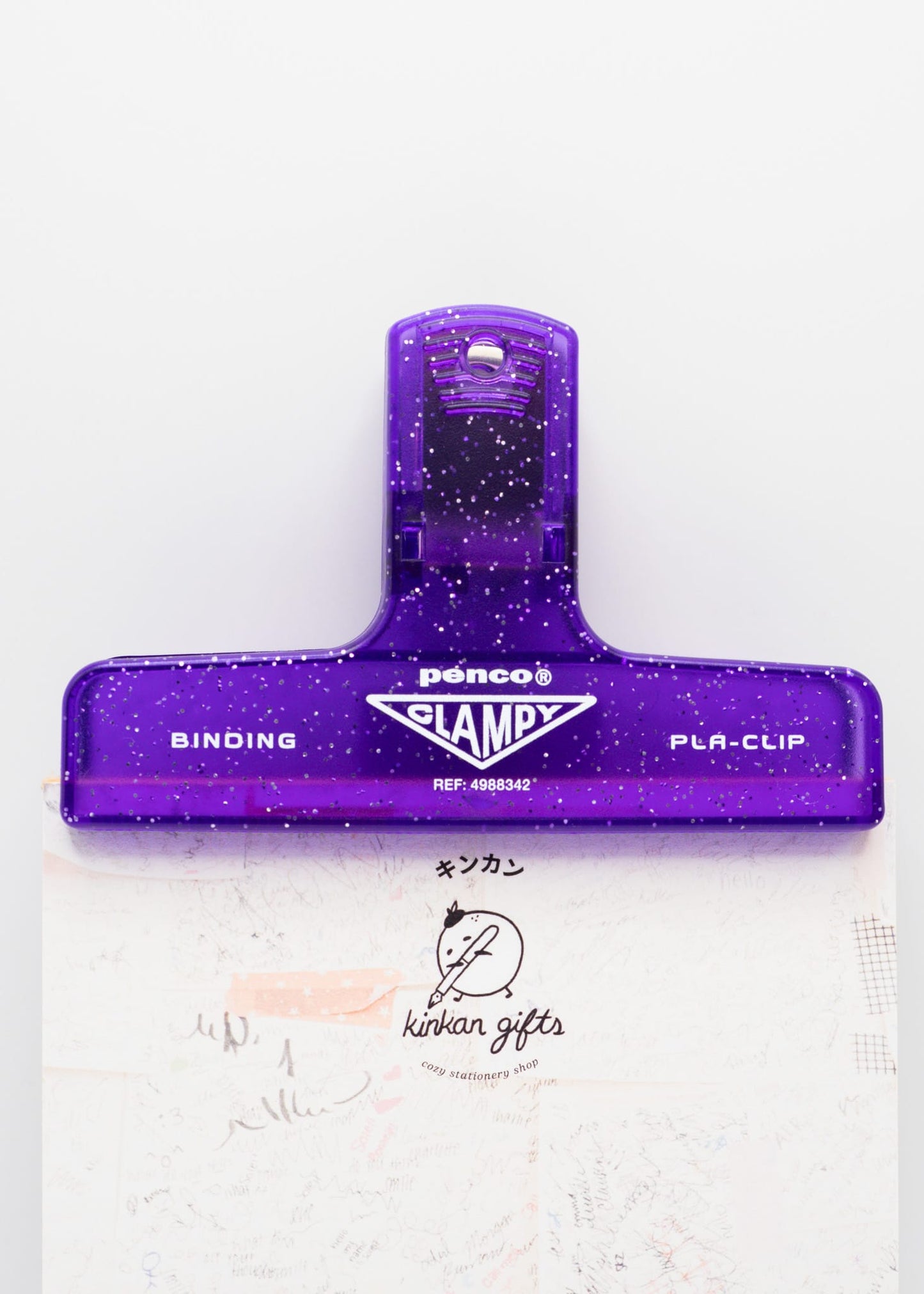 Hightide USA book accessories Purple PENCO Plastic Clip Glitter