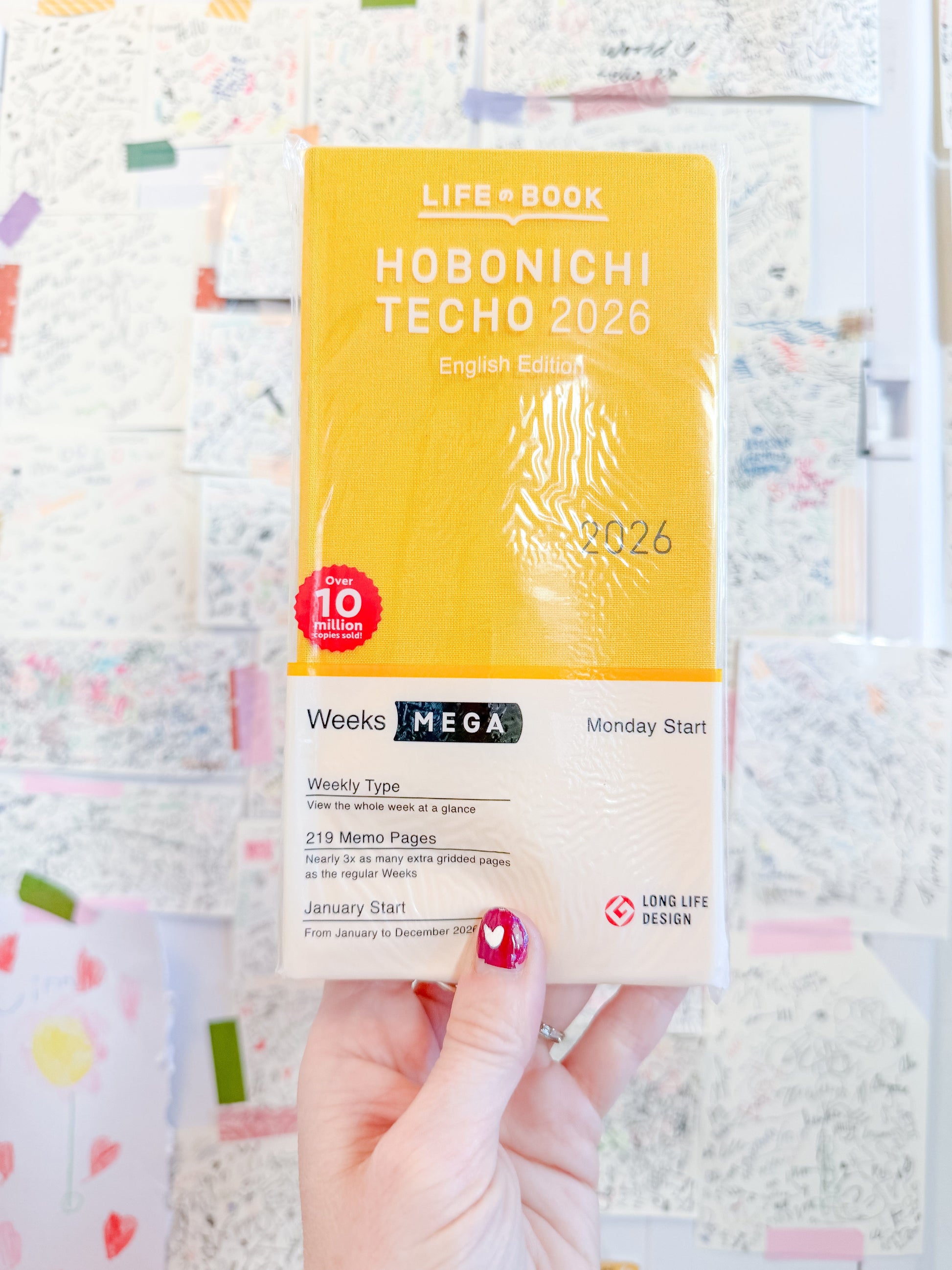 Hightide USA Notebooks & Notepads Full Moon Yellow Hobonichi Techno 2026 Weeks: MEGA