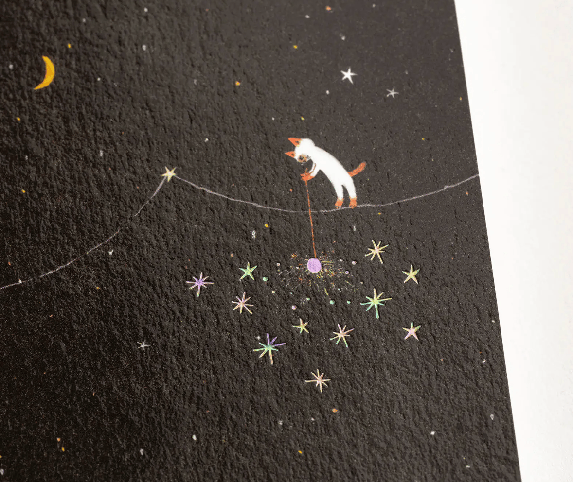 Hightide USA Notebooks & Notepads PREORDER - Hobonichi Techo Accessories - Hiroko Kubota: Hobonichi Graph Notebook - A6 - Another Night of Falling Star Sparklers