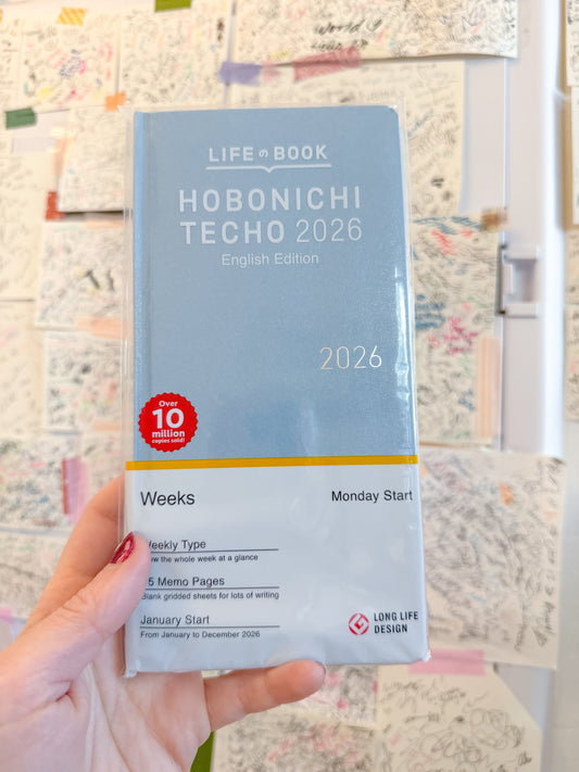 Hightide USA Notebooks & Notepads Sky Blue Hobonichi Techo 2026 Weeks: Paper Series