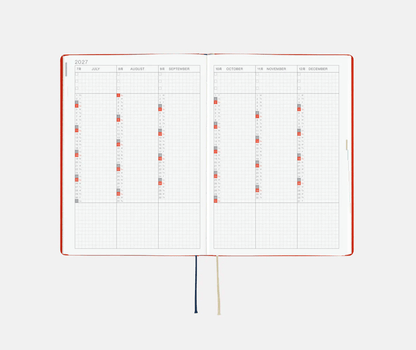 Hightide USA Planners PREORDER - Hobonichi Techo 2027 HON A5 Yumi Kitagishi: White Cat and Rabbit's Tea Room