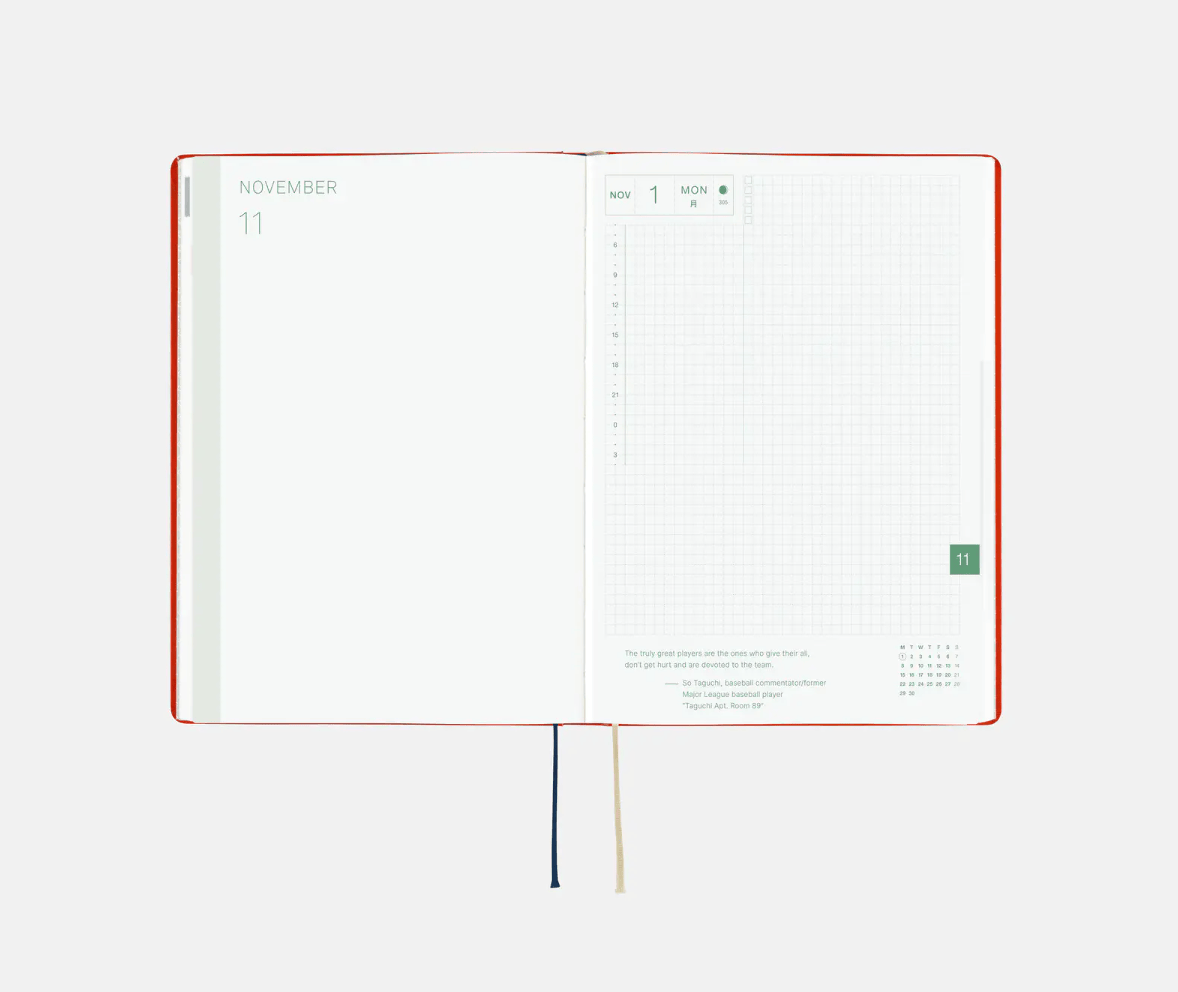 Hightide USA Planners PREORDER - Hobonichi Techo 2027 HON A5 Yumi Kitagishi: White Cat and Rabbit's Tea Room
