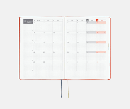 Hightide USA Planners PREORDER - Hobonichi Techo 2027 HON A5 Yumi Kitagishi: White Cat and Rabbit's Tea Room