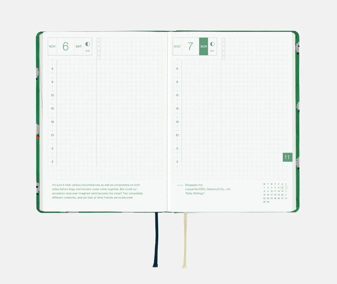 Hightide USA Planners PREORDER - Hobonichi Techo 2027 HON A6 Bow & Tie: Sheep Sheep Sheep