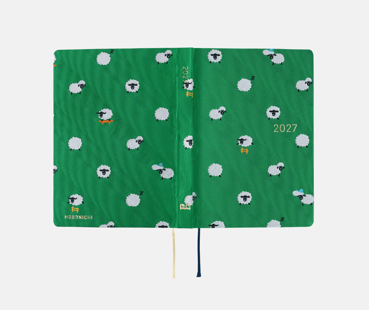 Hightide USA Planners PREORDER - Hobonichi Techo 2027 HON A6 Bow & Tie: Sheep Sheep Sheep