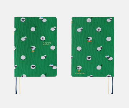 Hightide USA Planners PREORDER - Hobonichi Techo 2027 HON A6 Bow & Tie: Sheep Sheep Sheep