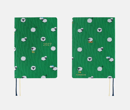 Hightide USA Planners PREORDER - Hobonichi Techo 2027 HON A6 Bow & Tie: Sheep Sheep Sheep