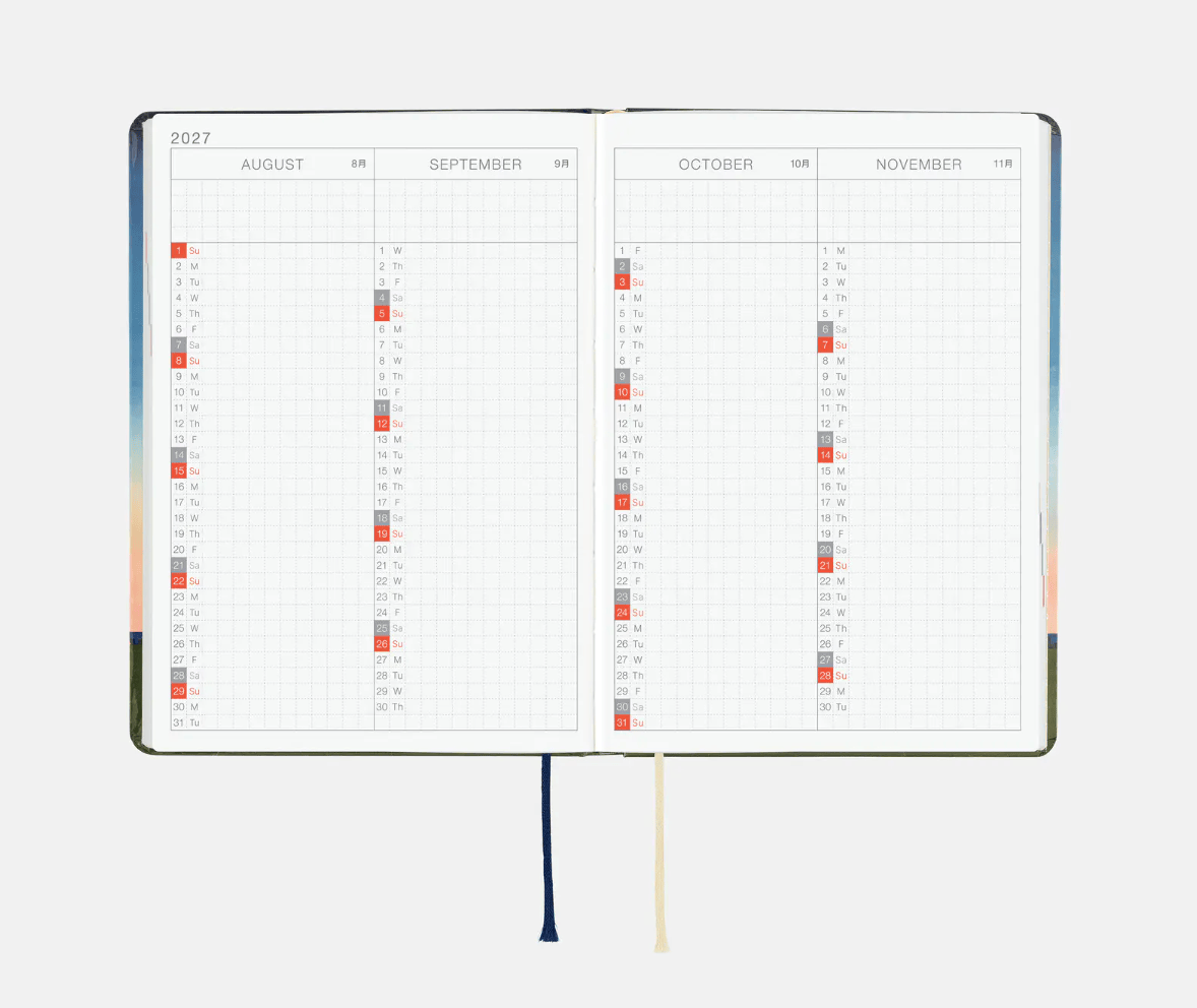 Hightide USA Planners PREORDER - Hobonichi Techo 2027 HON A6 Hiroko Kubota: String Telephone Until the Moon is Full