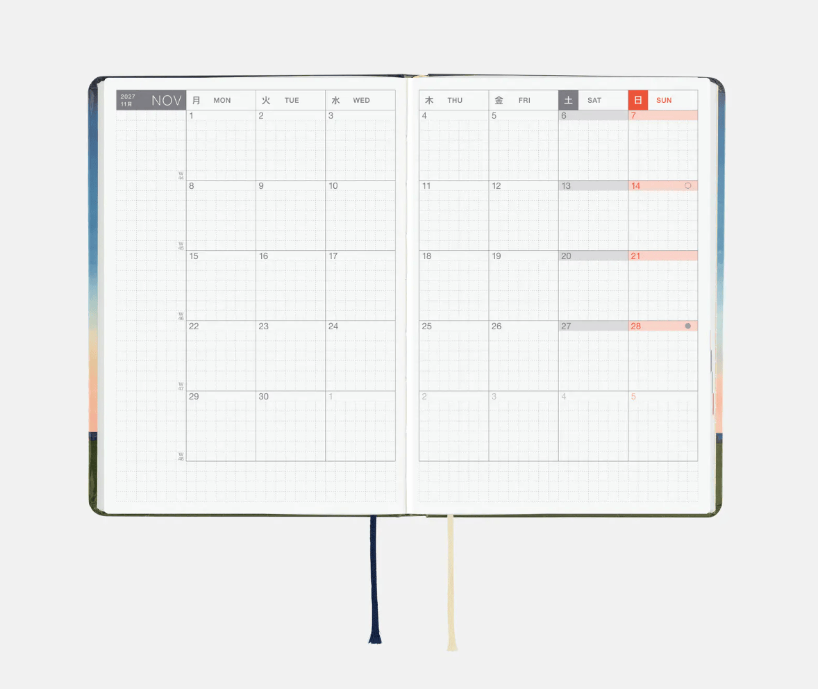 Hightide USA Planners PREORDER - Hobonichi Techo 2027 HON A6 Hiroko Kubota: String Telephone Until the Moon is Full