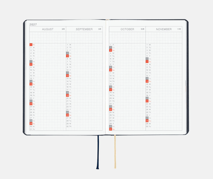 Hightide USA Planners PREORDER - Hobonichi Techo 2027 HON A6 Slash: Navy