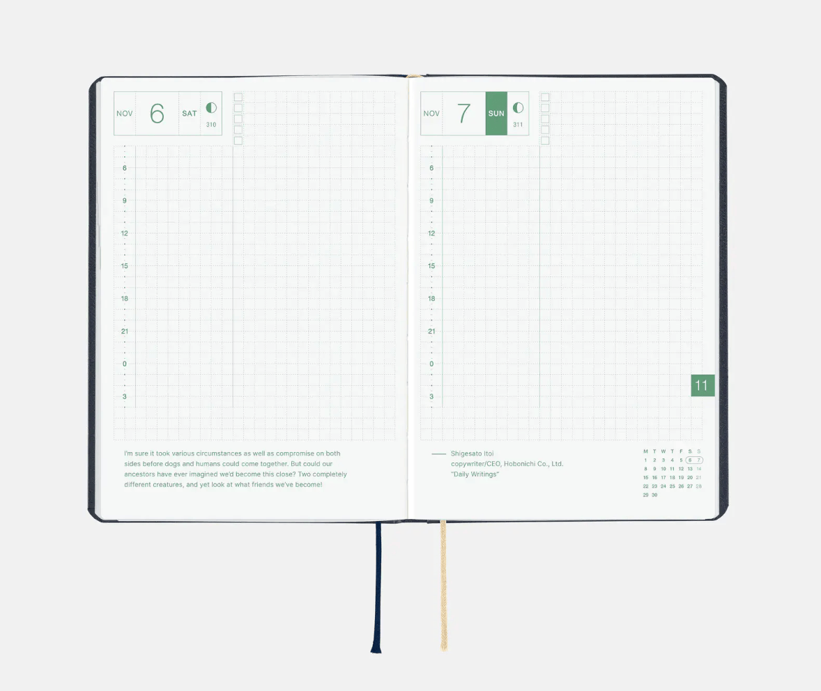 Hightide USA Planners PREORDER - Hobonichi Techo 2027 HON A6 Slash: Navy