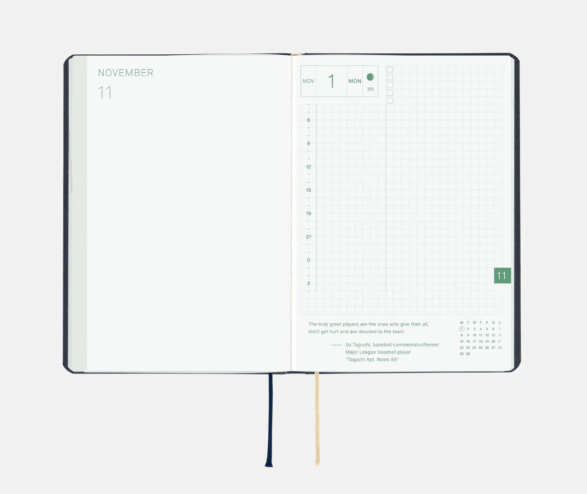 Hightide USA Planners PREORDER - Hobonichi Techo 2027 HON A6 Slash: Navy