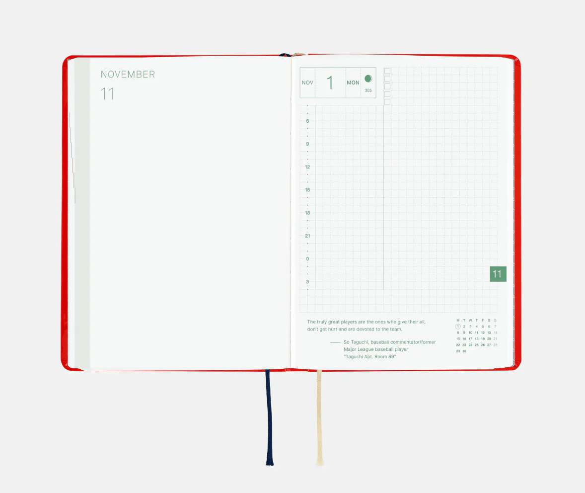 Hightide USA Planners PREORDER - Hobonichi Techo 2027 HON A6 Yumi Kitagishi: White Cat and Rabbit's Tea Room