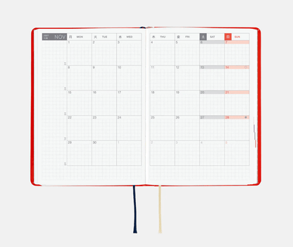 Hightide USA Planners PREORDER - Hobonichi Techo 2027 HON A6 Yumi Kitagishi: White Cat and Rabbit's Tea Room