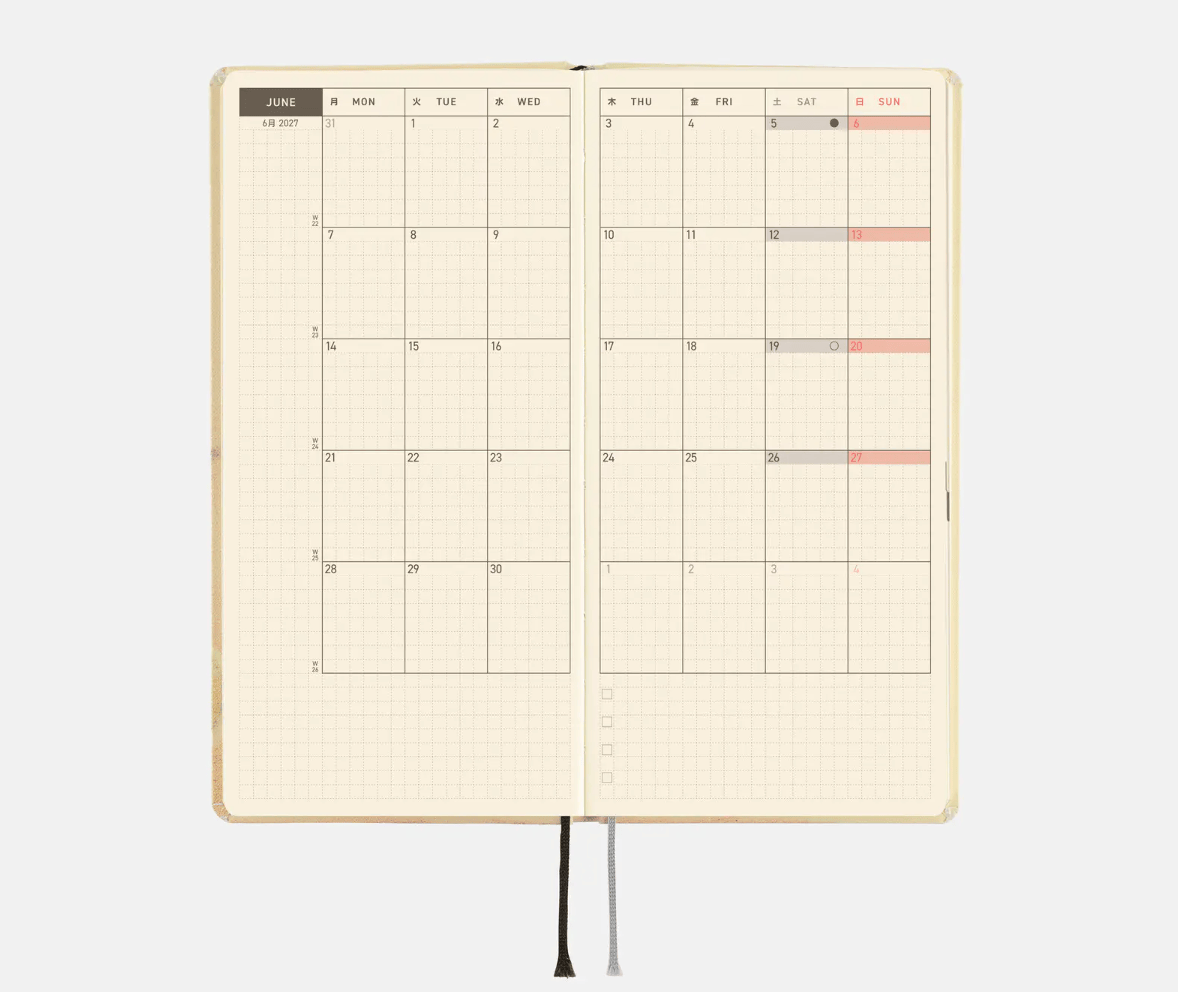 Hightide USA Planners PREORDER - Hobonichi Techo 2027 Weeks Akiko Miyakoshi: Once, in Spring