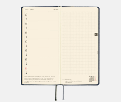 Hightide USA Planners PREORDER - Hobonichi Techo 2027 Weeks Colors: Midnight Blue