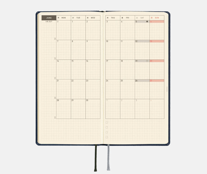 Hightide USA Planners PREORDER - Hobonichi Techo 2027 Weeks Colors: Midnight Blue