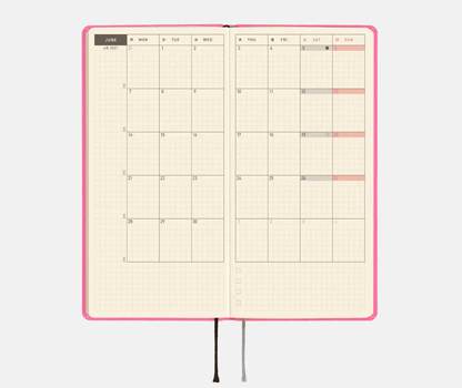 Hightide USA Planners PREORDER - Hobonichi Techo 2027 Weeks Colors: Pink Sapphire