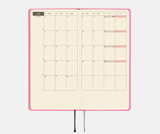 Hightide USA Planners PREORDER - Hobonichi Techo 2027 Weeks Colors: Pink Sapphire