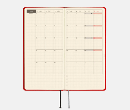 Hightide USA Planners PREORDER - Hobonichi Techo 2027 Weeks Colors: Poppy Red