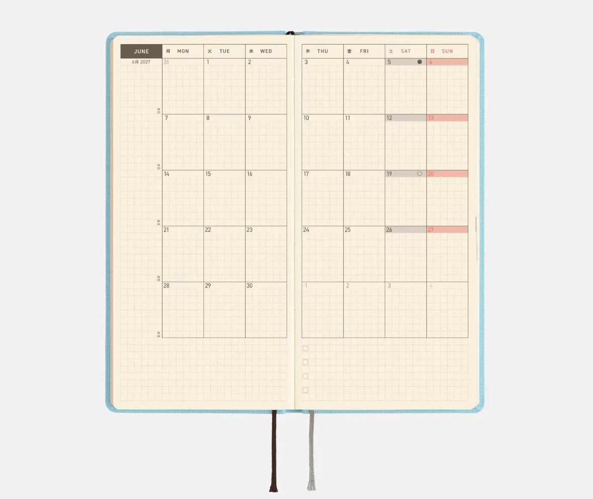 Hightide USA Planners PREORDER - Hobonichi Techo 2027 Weeks Colors: Sea Glass