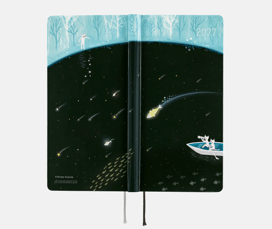 Hightide USA Planners PREORDER - Hobonichi Techo 2027 Weeks Hiroko Kubota: Meteor Shower in the Light Blue Forest
