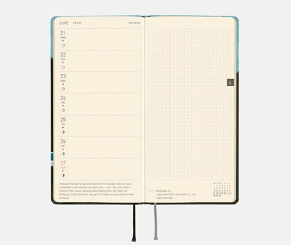 Hightide USA Planners PREORDER - Hobonichi Techo 2027 Weeks Hiroko Kubota: Meteor Shower in the Light Blue Forest