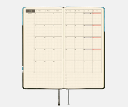 Hightide USA Planners PREORDER - Hobonichi Techo 2027 Weeks Hiroko Kubota: Meteor Shower in the Light Blue Forest