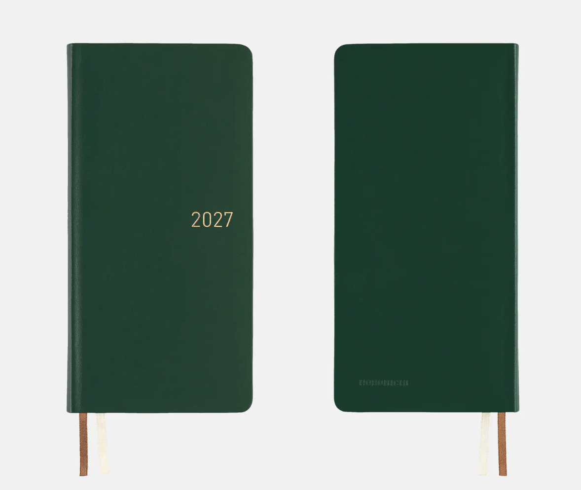 Hightide USA Planners PREORDER - Hobonichi Techo 2027 Weeks Leather: Forest Green