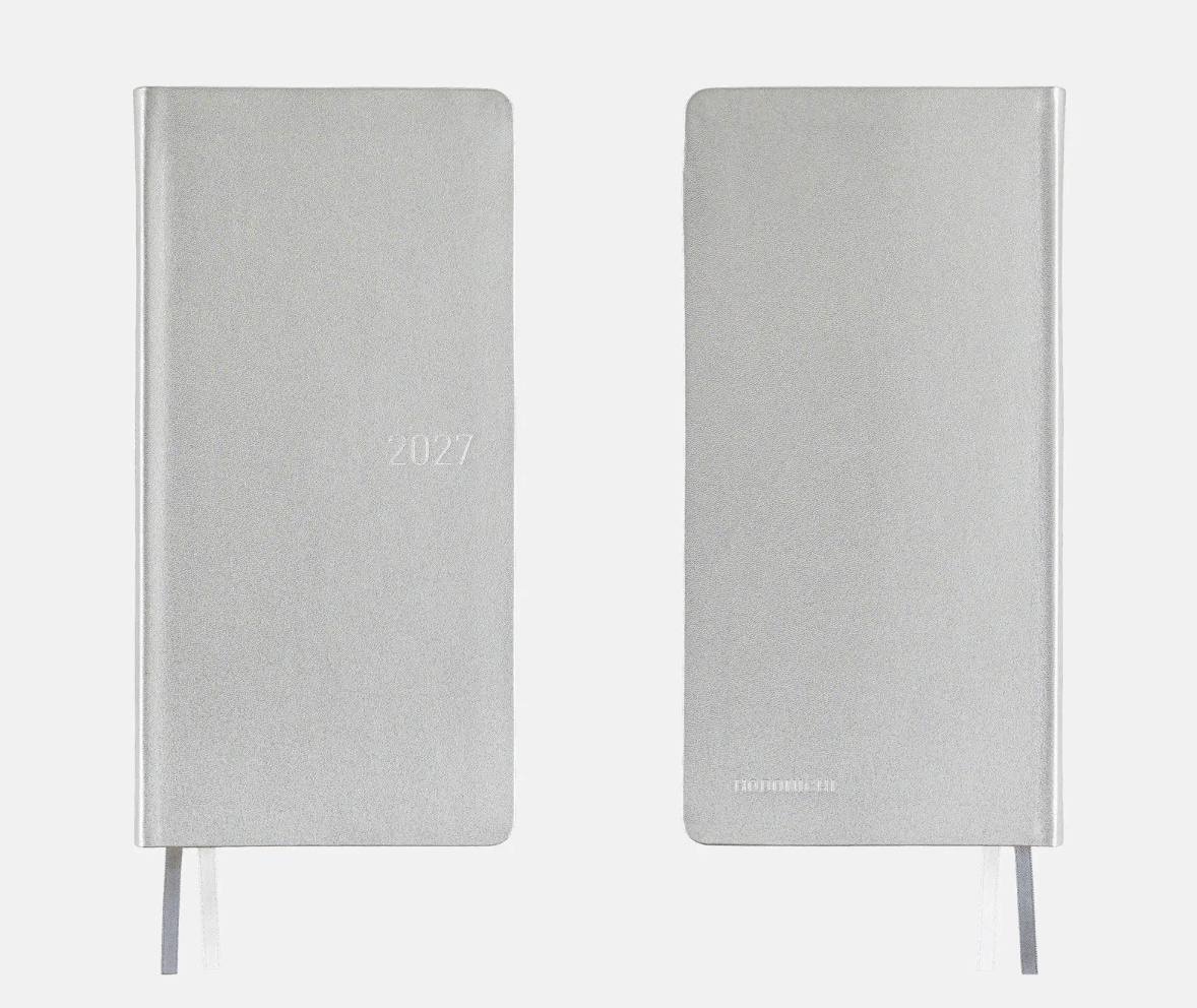 Hightide USA Planners PREORDER - Hobonichi Techo 2027 Weeks Leather: Noble Silver