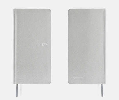 Hightide USA Planners PREORDER - Hobonichi Techo 2027 Weeks Leather: Noble Silver