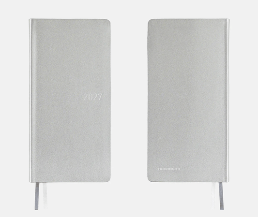 Hightide USA Planners PREORDER - Hobonichi Techo 2027 Weeks Leather: Noble Silver
