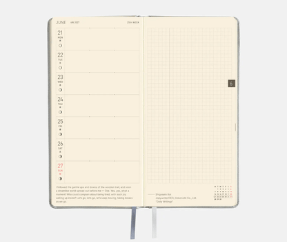 Hightide USA Planners PREORDER - Hobonichi Techo 2027 Weeks Leather: Noble Silver