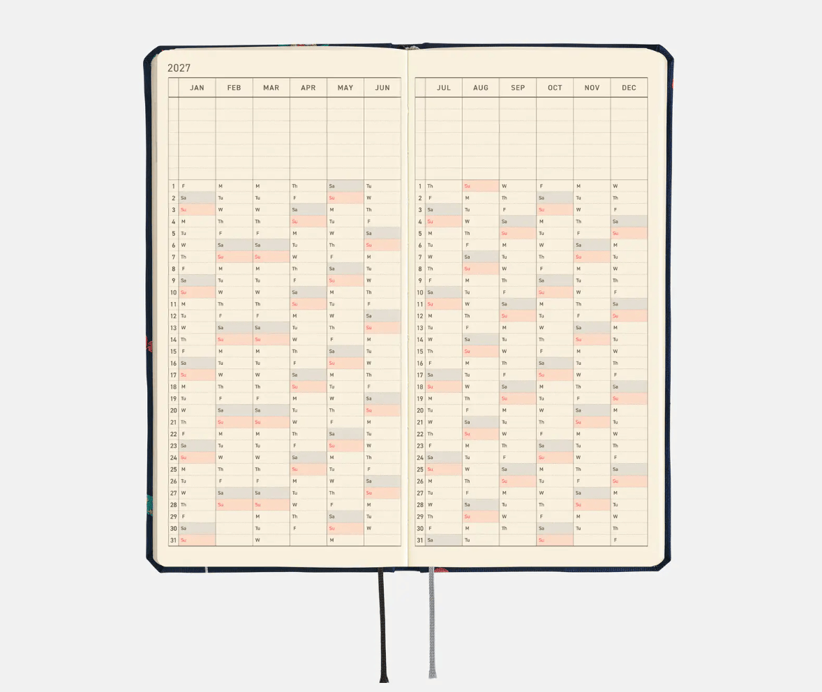 Hightide USA Planners PREORDER - Hobonichi Techo 2027 Weeks MEGA Bow & Tie: Candy Dream