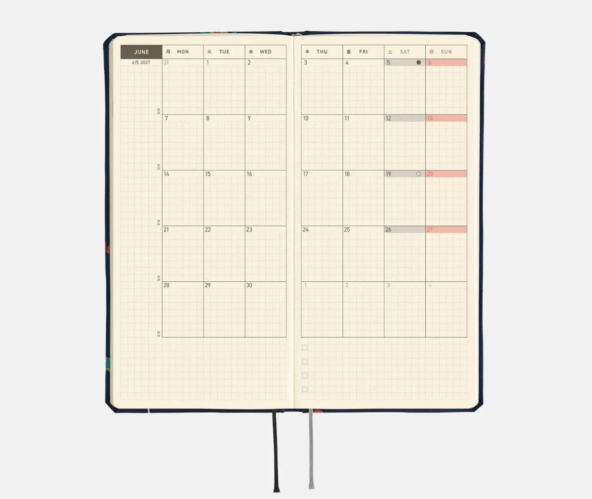 Hightide USA Planners PREORDER - Hobonichi Techo 2027 Weeks MEGA Bow & Tie: Candy Dream