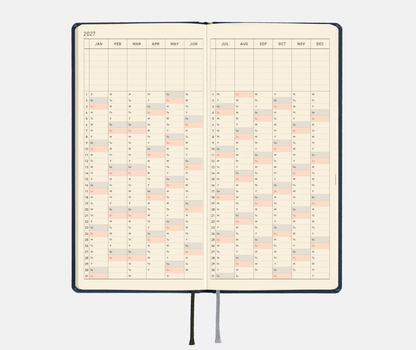 Hightide USA Planners PREORDER - Hobonichi Techo 2027 Weeks MEGA Colors: Midnight Blue