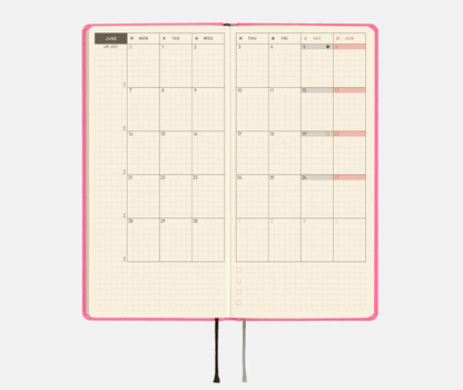 Hightide USA Planners PREORDER - Hobonichi Techo 2027 Weeks MEGA Colors: Pink Sapphire