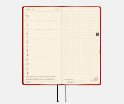 Hightide USA Planners PREORDER - Hobonichi Techo 2027 Weeks MEGA Colors: Poppy Red