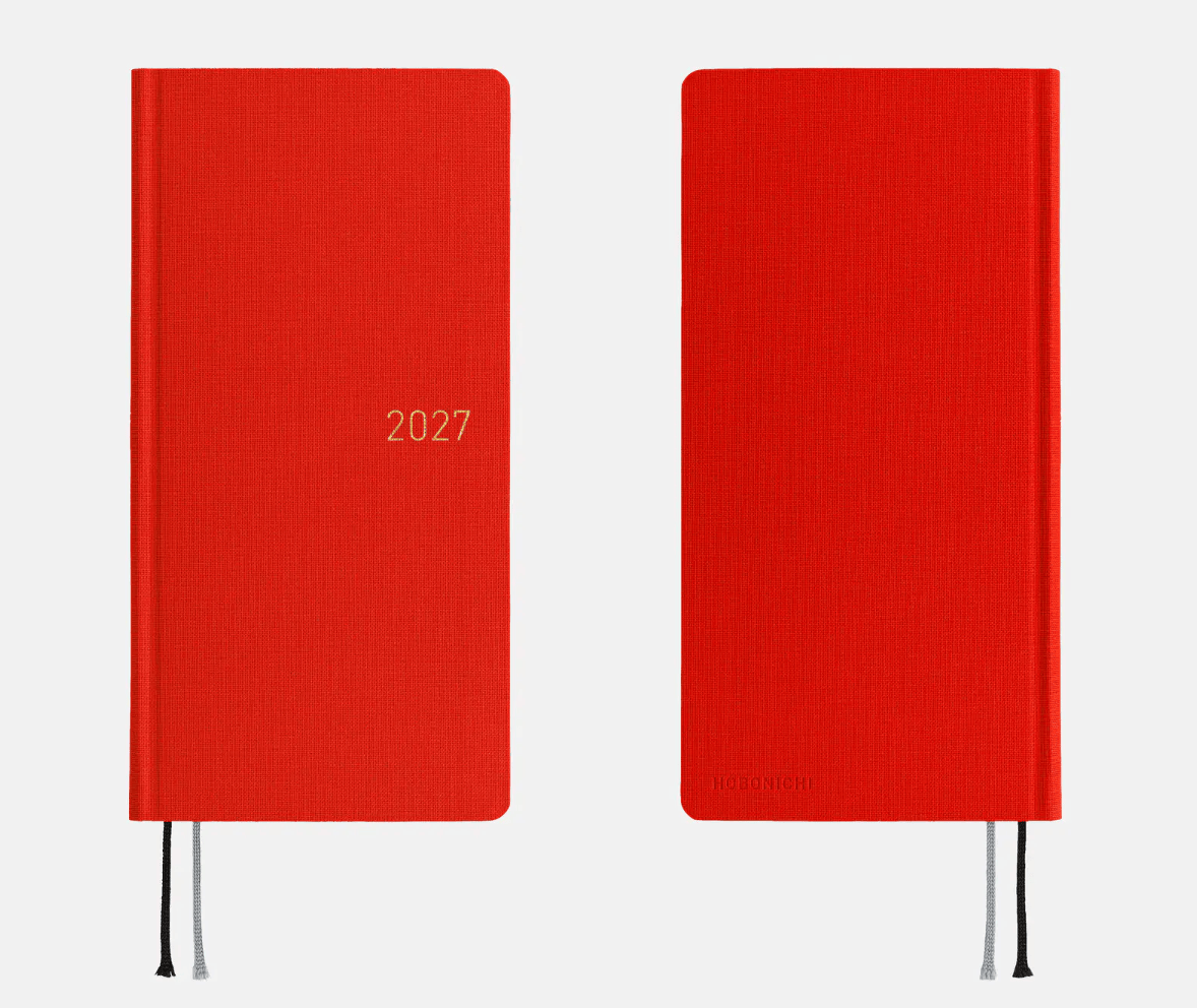 Hightide USA Planners PREORDER - Hobonichi Techo 2027 Weeks MEGA Colors: Poppy Red