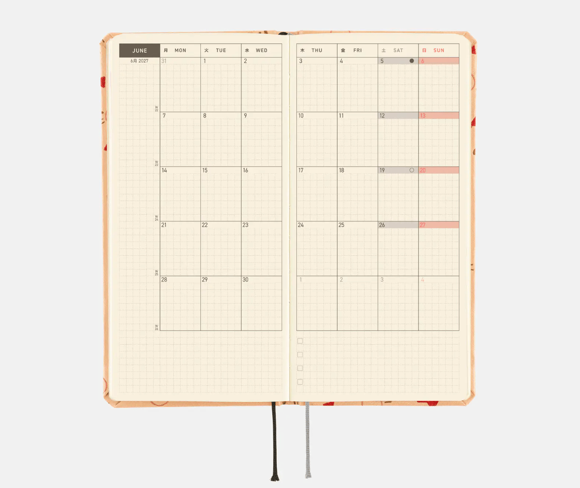 Hightide USA Planners PREORDER - Hobonichi Techo 2027 Weeks MOTHER: Mr. Saturn Pattern