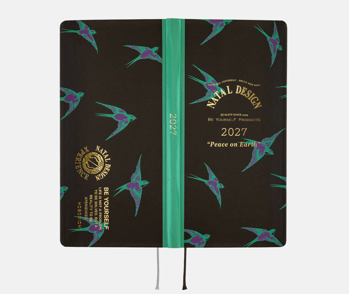 Hightide USA Planners PREORDER - Hobonichi Techo 2027 Weeks Natal Design: Lucky Swallow